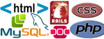     HTML, CSS, Ruby on rails, PHP, JavaScript